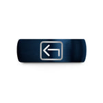 couples rings with engraving – blue tungsten backspace key wedding band