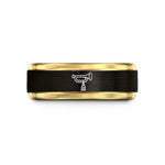 matching his hers rings – black & gold tungsten bugle tassel wedding band