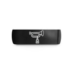 unisex wedding band set – black tungsten bugle tassel wedding band