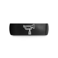 unisex wedding band set – black tungsten bugle tassel wedding band