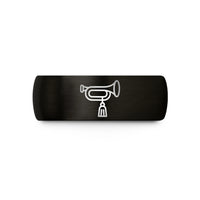tungsten wedding bands set – black tungsten bugle tassel wedding band