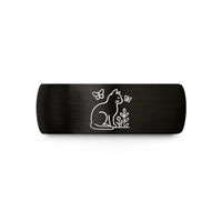 matching couple ring set – black tungsten cat butterflies wedding band