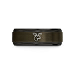 matching wedding bands set – gunmetal & black tungsten moose wedding band
