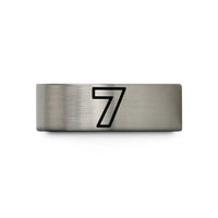 couples tungsten ring bands – blue & silver tungsten number 7 wedding band