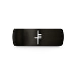 matching couples wedding bands – black tungsten straif ogham glyph wedding band