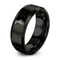 tungsten rings for couples – black tungsten alto saxophone ring