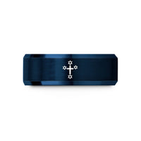 women wedding ring sets – blue tungsten crux (southern cross) wedding band