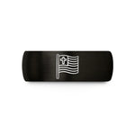 matching wedding bands set – black tungsten white line wedding band