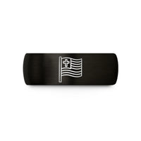matching wedding bands set – black tungsten white line wedding band