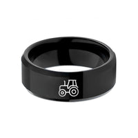 comfort fit bands men – black tungsten tractor wedding band