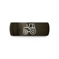 comfort fit bands men – gunmetal & black tungsten tractor wedding band