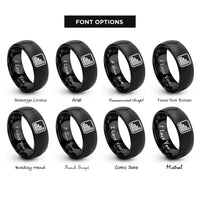 font options for inside engraving on black histogram bars rings