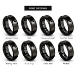 font options for inside engraving on black histogram bars rings