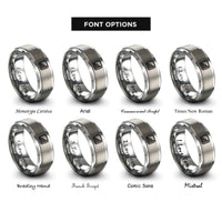font options for inside engraving on silver histogram bars rings