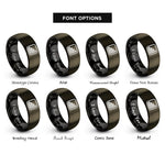 font options for inside engraving on gunmetal & black histogram bars rings