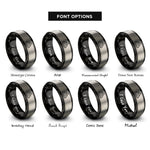 font options for inside engraving on black & silver histogram graph rings