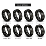 font options for inside engraving on black histogram graph rings
