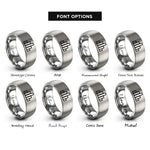 font options for inside engraving on gray histogram graph rings