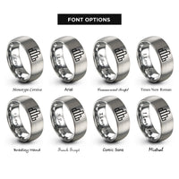 font options for inside engraving on gray histogram graph rings