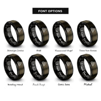 font options for inside engraving on gunmetal & black histogram graph rings