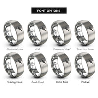 font options for inside engraving on grey hitch stake rings