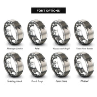 font options for inside engraving on gray hitch stake rings