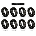 font options for inside engraving on black hive box rings