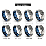 font options for inside engraving on blue & silver hockey net rings