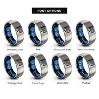 font options for inside engraving on blue & silver hockey net rings