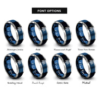 font options for inside engraving on blue & silver hockey net rings