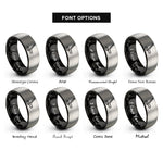 font options for inside engraving on black & silver hockey puck stick rings