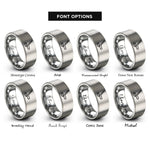 font options for inside engraving on silver hockey puck stick rings