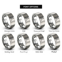 font options for inside engraving on gray hockey slap rings