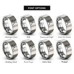 font options for inside engraving on silver hockey slapshot rings