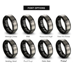 font options for inside engraving on black & grey hockey stick puck rings