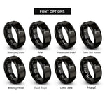 font options for inside engraving on black hockey stick puck rings