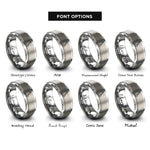 font options for inside engraving on grey hoe rings