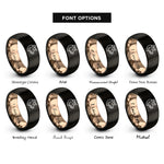 font options for inside engraving on black & rose gold hog rings