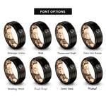 font options for inside engraving on black & rose gold hog rings
