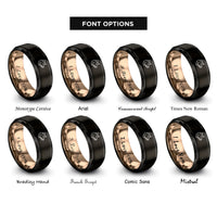font options for inside engraving on black & rose gold hog rings