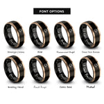 font options for inside engraving on black & rose gold hog rings