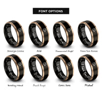 font options for inside engraving on black & rose gold hog rings