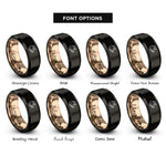 font options for inside engraving on black & rose gold hog rings