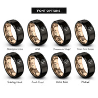 font options for inside engraving on black & rose gold hog rings