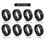 font options for inside engraving on black hog rings
