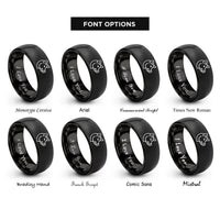 font options for inside engraving on black hog rings