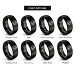 font options for inside engraving on black hog rings