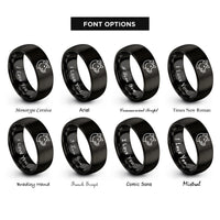 font options for inside engraving on black hog rings