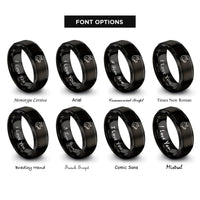 font options for inside engraving on black hog rings
