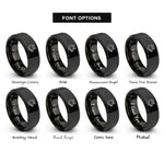 font options for inside engraving on black hog rings